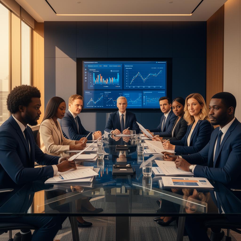 Conselho de administração em reunião estratégica